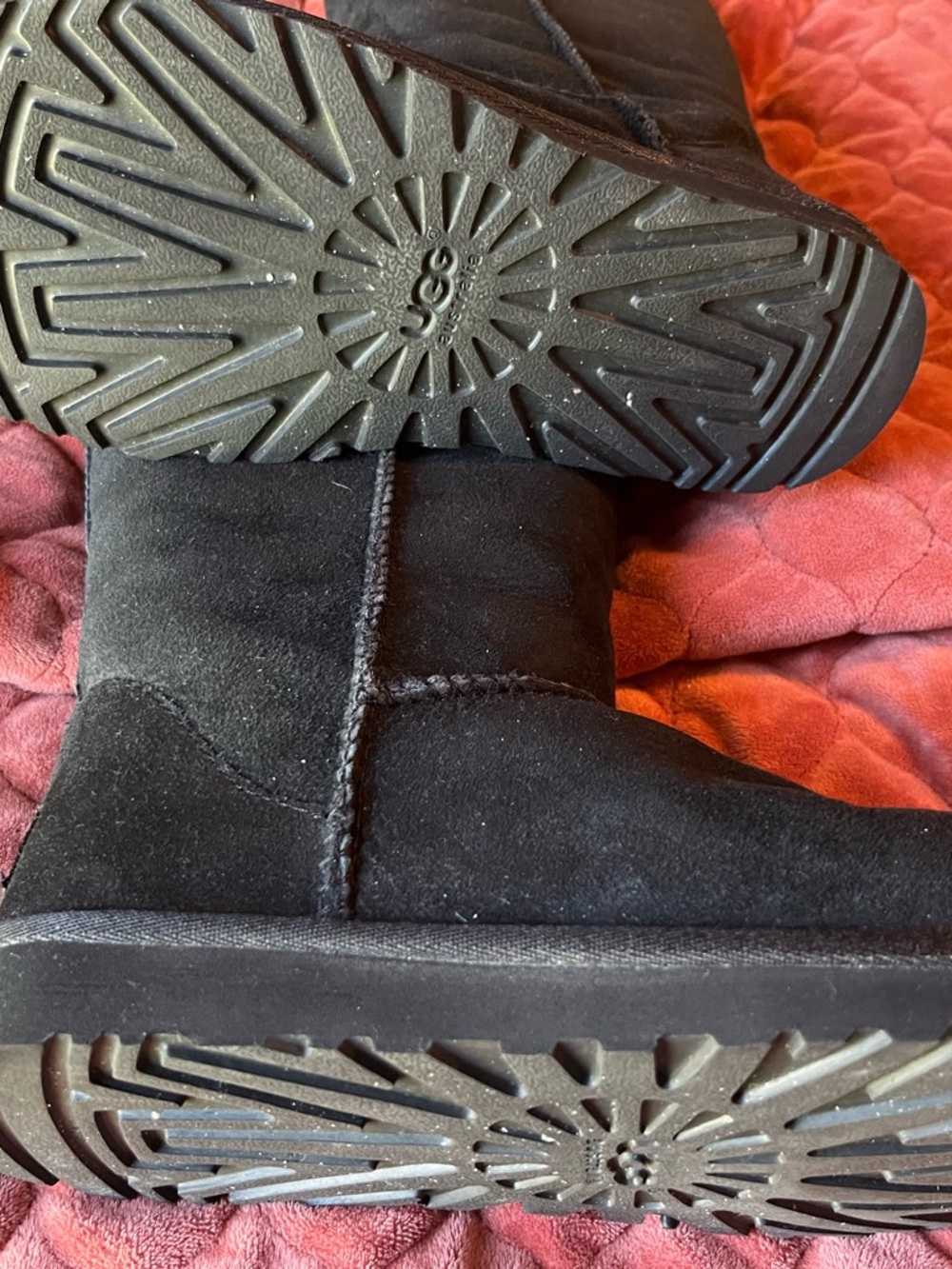 UGG Black Suede Slip-On tall Casual Boot - Picture 4 of 5
